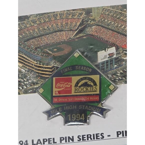 1994 Colorado Rockies Mile High Stadium Final Season Lapel Pin Series #1 - Picture 2 of 3